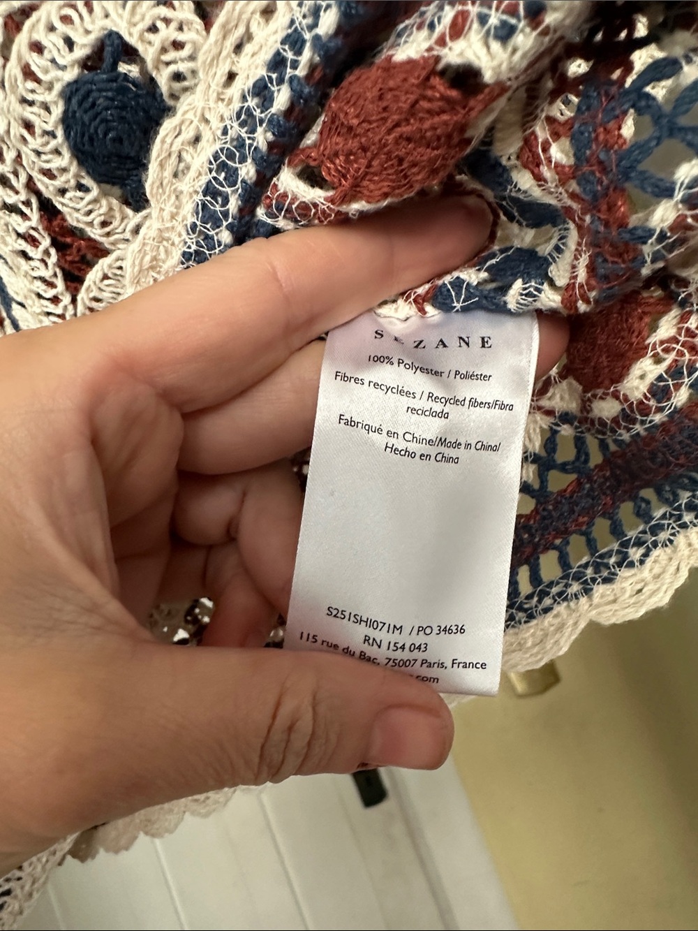 NWT Sezane Breah Crochet Blouse - Picture 5 of 9